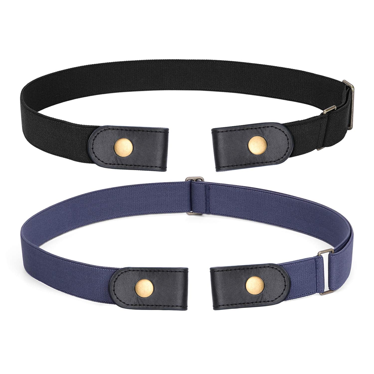 No Buckle Show Belt for Men Buckle Free Stretch Belt for Jeans Pants 1.38 Inches Wide - JASGOOD OFFICIAL