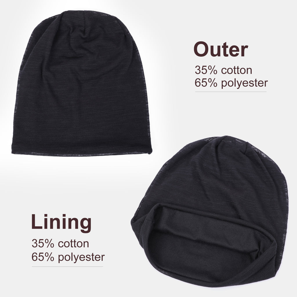 JASGOOD Fashion Soft Cotton Beanie Hat Sleep Cap for Women and Men Headwraps Fashion Slouchy Knit Beanie Sleeping Cap 