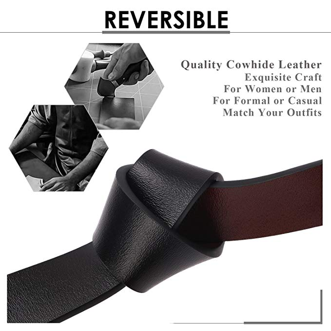 Jasgood Women's Reversible Leather Belt