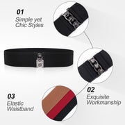 Vintage Wide Elastic Waist Belt Waistband Dress Stretchy Cinch Belt For Women 1.8 Inch Wide by JASGOOD 