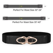 JASGOOD Retro Elastic Belts for Women,Ladies Stretch 1.5Inch Wide,Cute Belts for Dress with Gold Buckle 