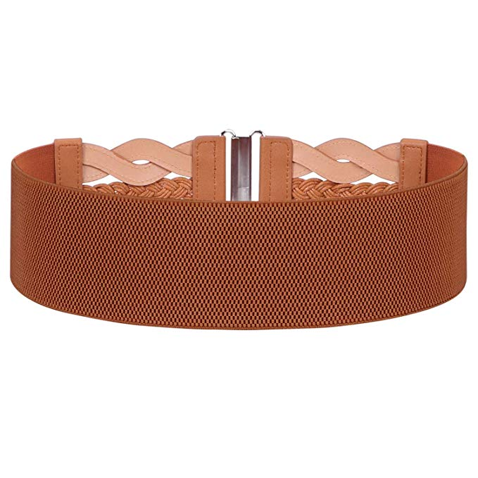 Women Plus Elastic Stretchy Retro Wide Waist Cinch Belt 