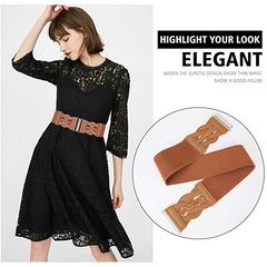 Women Plus Elastic Stretchy Retro Wide Waist Cinch Belt 