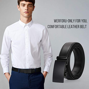 JASGOOD Men Leather Belt Ratchet Dress Belt with Automatic Buckle + High Quality Leather with Nice Gift Box Perfect Gift for Men 