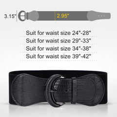 JASGOOD Women Stretchy Wide Waist Belt for Dress Ladies Elastic Belt Hook Buckle 