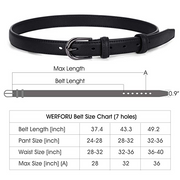 Women Skinny Leather Belt- WERFORU Fashion Dress Jeans Belt with Single Prong Buckle 