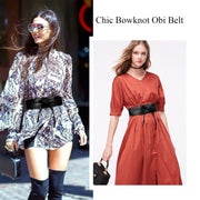 Women Faux Leather Obi Belt, JASGOOD Wide Self Tie Wrap Fashion Belt for Dress Halloween Costume 