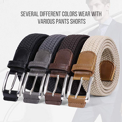 JASGOOD Braided Stretch Belts Mens,Woven Elastic Belt-Causal Belt for Golf Pants Jeans 