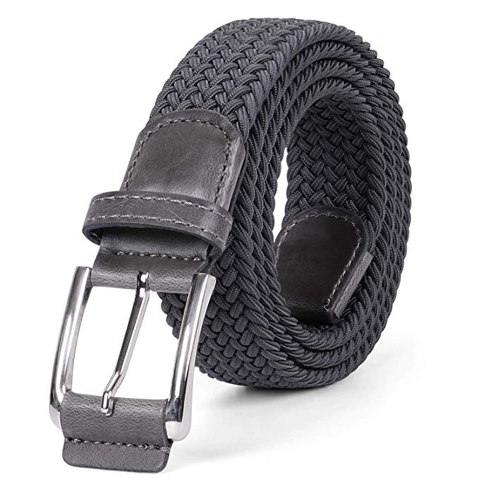 JASGOOD Braided Stretch Belts Mens,Woven Elastic Belt-Causal Belt for Golf Pants Jeans 