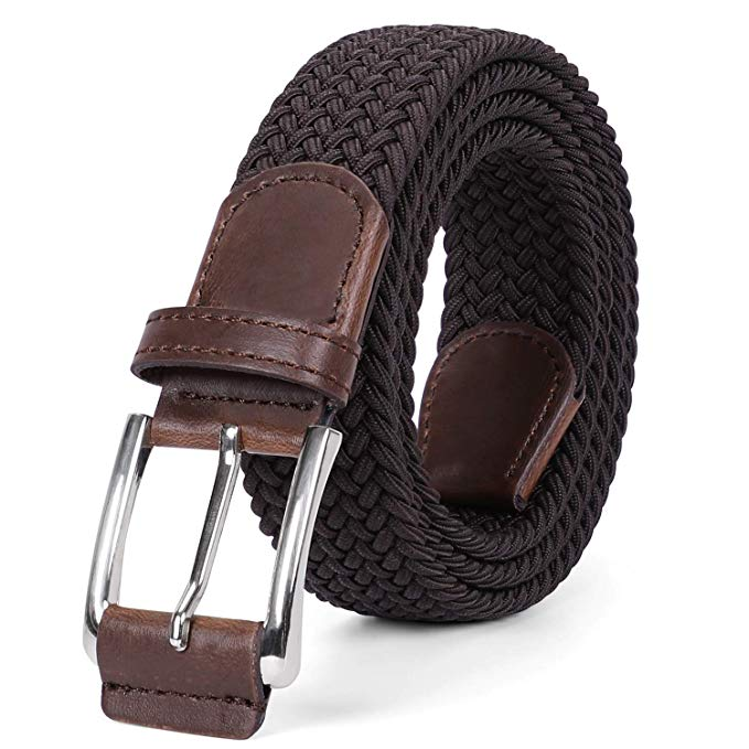JASGOOD Braided Stretch Belts Mens,Woven Elastic Belt-Causal Belt for Golf Pants Jeans 