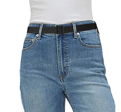 No Show Women Stretch Belt Invisible Elastic Web Strap Belt with Flat Buckle for Jeans Pants Dresses 