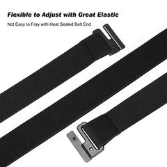 No Show Women Stretch Belt Invisible Elastic Web Strap Belt with Flat Buckle for Jeans Pants Dresses 