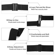 No Show Women Stretch Belt Invisible Elastic Web Strap Belt with Flat Buckle for Jeans Pants Dresses 