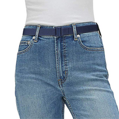 No Show Women Stretch Belt Invisible Elastic Web Strap Belt with Flat Buckle for Jeans Pants Dresses 