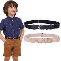 JASGOOD Kids Elastic Adjustable Belts, Stretch Belts for Boys and Girls with Leather Closure 