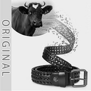 Men’s Leather Braided Belt, JASGOOD Cowhide Leather Woven Belt for Jeans 1.3 Inch Wide with Prong Buckle 