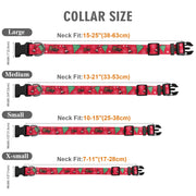 WHIPPY Girl Floral Collar for Small Medium Large Dog Adjustable Lightweight Nylon Flower Print Dog Collar with Quick Release Buckle Personalized Soft Comfortable Puppy Collar