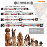 WHIPPY Girl Floral Collar for Small Medium Large Dog Adjustable Lightweight Nylon Flower Print Dog Collar with Quick Release Buckle Personalized Soft Comfortable Puppy Collar
