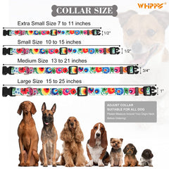 WHIPPY Girl Floral Collar for Small Medium Large Dog Adjustable Lightweight Nylon Flower Print Dog Collar with Quick Release Buckle Personalized Soft Comfortable Puppy Collar