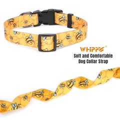 WHIPPY Girl Floral Collar for Small Medium Large Dog Adjustable Lightweight Nylon Flower Print Dog Collar with Quick Release Buckle Personalized Soft Comfortable Puppy Collar