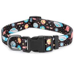 WHIPPY Girl Floral Collar for Small Medium Large Dog Adjustable Lightweight Nylon Flower Print Dog Collar with Quick Release Buckle Personalized Soft Comfortable Puppy Collar