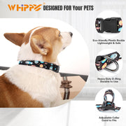 WHIPPY Girl Floral Collar for Small Medium Large Dog Adjustable Lightweight Nylon Flower Print Dog Collar with Quick Release Buckle Personalized Soft Comfortable Puppy Collar