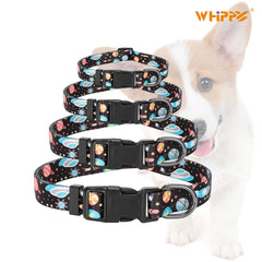 WHIPPY Girl Floral Collar for Small Medium Large Dog Adjustable Lightweight Nylon Flower Print Dog Collar with Quick Release Buckle Personalized Soft Comfortable Puppy Collar