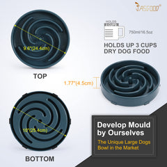 JASGOOD Slow Feeder Dogs Bowl for Large Dogs,Anti-Gulping Pet Slower Food Feeding Bowls Stop Bloat,Preventing Choking Healthy Design Dogs Bowl - JASGOOD OFFICIAL