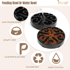 JASGOOD Slow Feeder Dog Bowl Slow Eat Feeder for Fun Slow Feeding Interactive Bloat Stop Dog Bowls