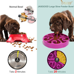 JASGOOD Slow Feeder Dog Bowl Slow Eat Feeder for Fun Slow Feeding Interactive Bloat Stop Dog Bowls