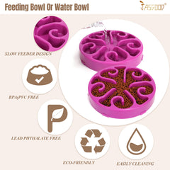 JASGOOD Slow Feeder Dog Bowl Slow Eat Feeder for Fun Slow Feeding Interactive Bloat Stop Dog Bowls