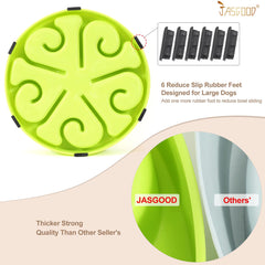 JASGOOD Slow Feeder Dog Bowl Slow Eat Feeder for Fun Slow Feeding Interactive Bloat Stop Dog Bowls