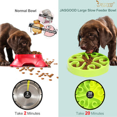JASGOOD Slow Feeder Dog Bowl Slow Eat Feeder for Fun Slow Feeding Interactive Bloat Stop Dog Bowls