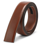 JASGOOD Men's Leather Ratchet Belt Strap without Buckle, Replacement Leather Belt Strap 35mm/1.38", Fit 40mm/1.57” buckle