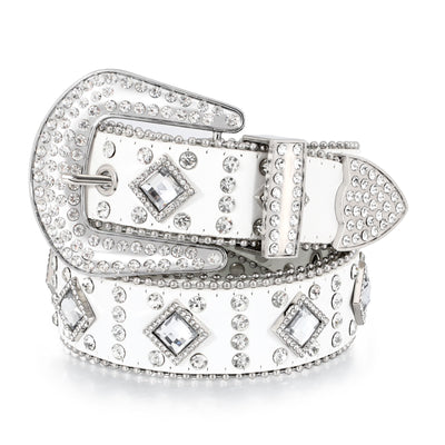 Luxury Crystal Men Cowboy Belt Diamond Studded Rhinestone Belts Western Sparkle country Leather Belts