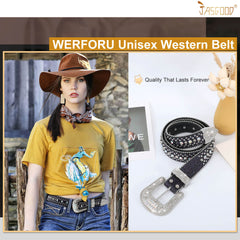 Western Cowboy Unisex Custom Fast Delivery Stylish Bling Global Designer Rhinestones Belts