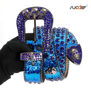 Fast Delivery Luxury Crystal Skull designer Men Women Belt Diamond Studded Rhinestone Belts Western Sparkle Leather Belts