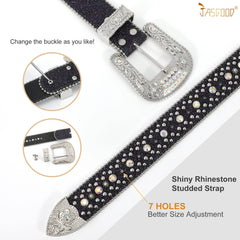 Western Cowboy Unisex Custom Fast Delivery Stylish Bling Global Designer Rhinestones Belts
