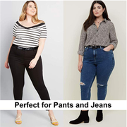 WERFORU Women Black Leather Belt Plus Size Polished Buckle for Jeans Pants 