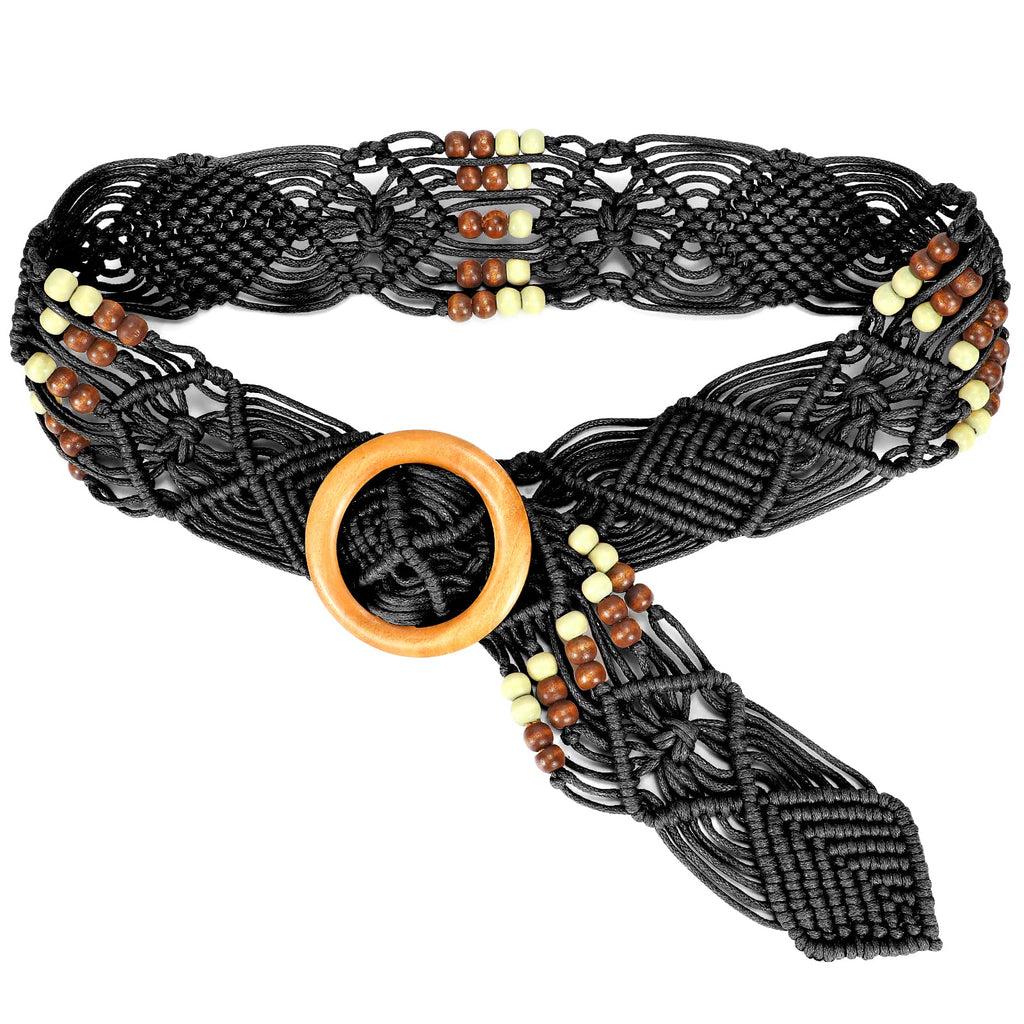 Braided Waist Belt,Straw Woven Belts for Women Belt Straw Vintage Woven Waist Belt with Buckle for Coat Dress Jeans