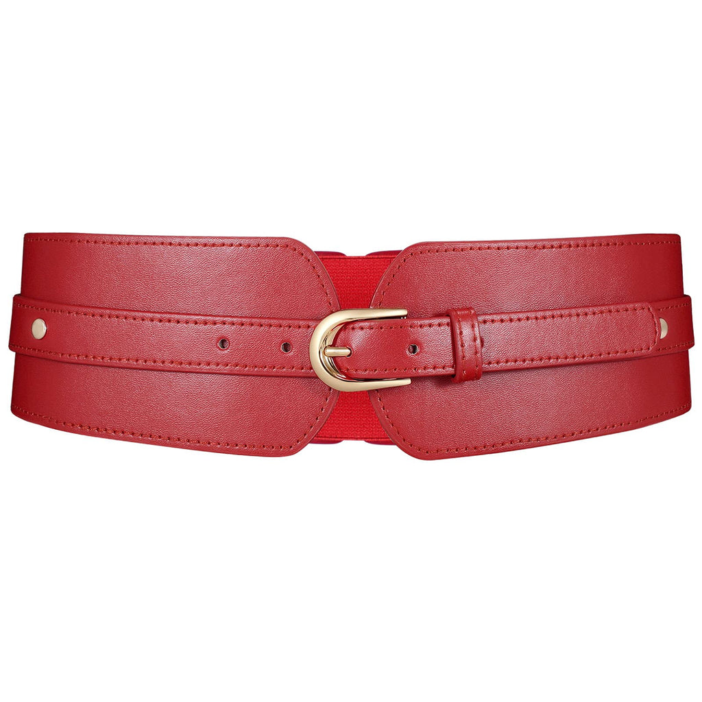Women Dress Waist Belt Stretchy Elastic Vintage Belts for Dress with Metal Buckle Waistband Cosplay