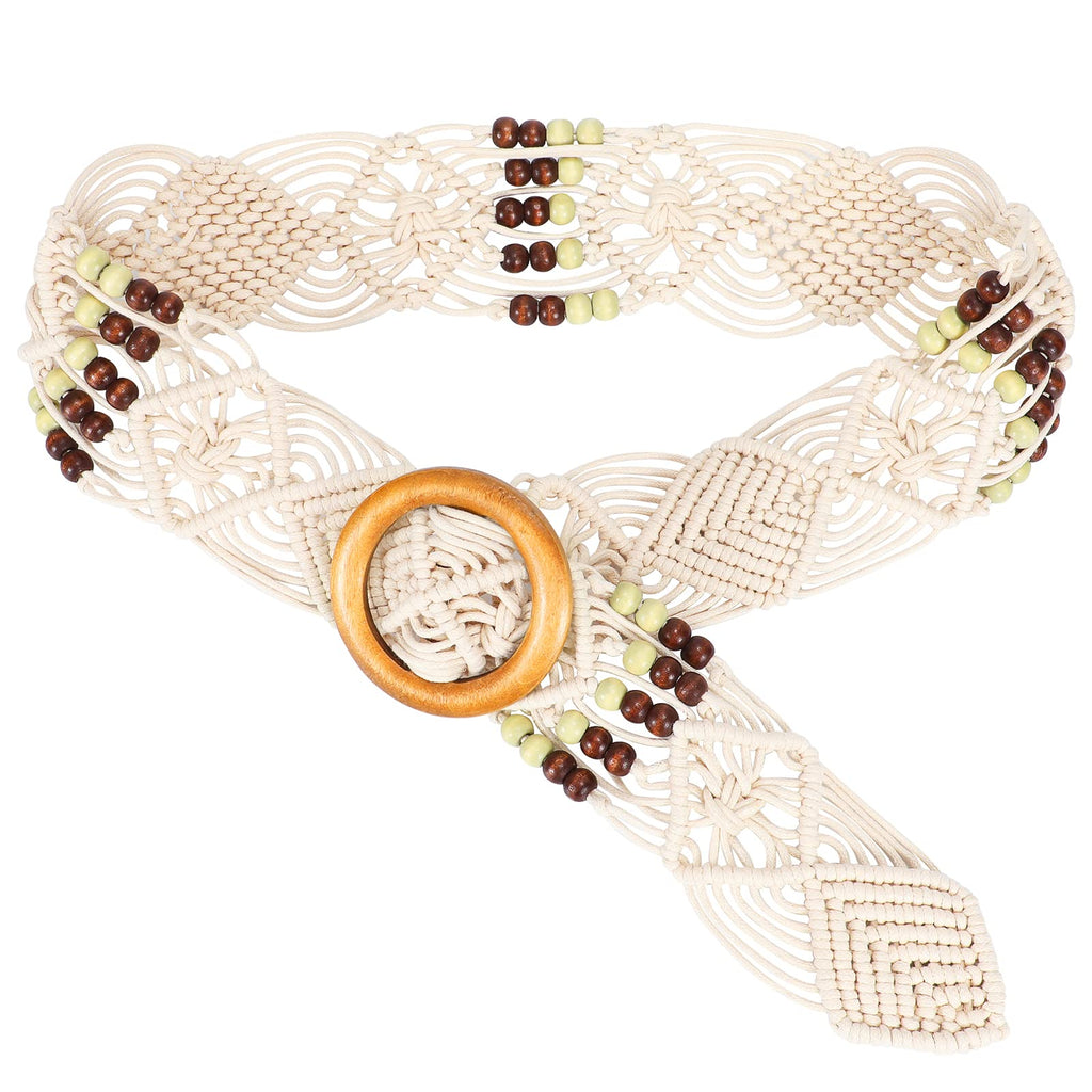 Braided Waist Belt,Straw Woven Belts for Women Belt Straw Vintage Woven Waist Belt with Buckle for Coat Dress Jeans