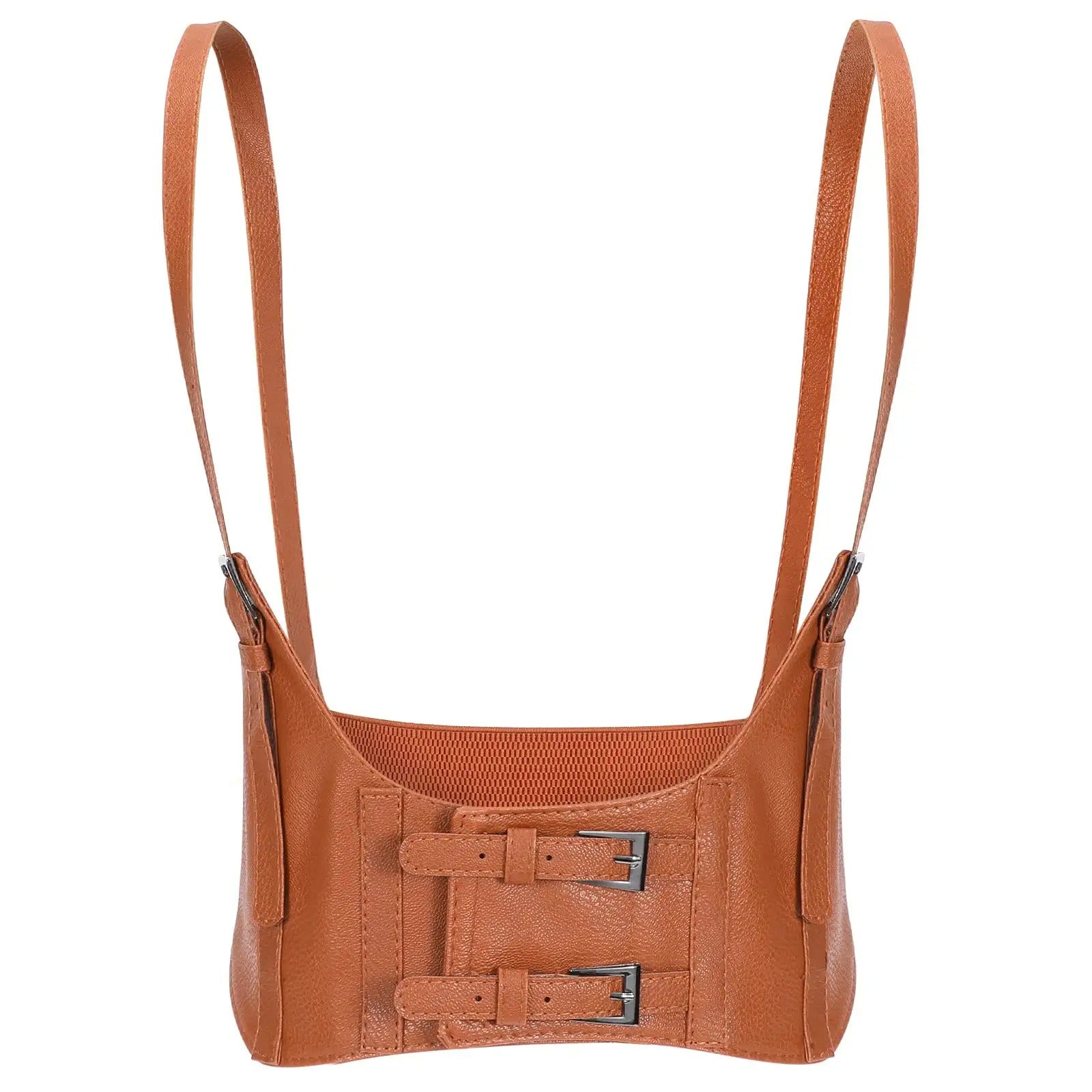 Women Fashion Faux Leather Waist Belt Steampunk Underbust Corset for Halloween Dress - JASGOOD OFFICIAL