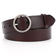 Women Casual Dress Belt Fashion Leather Belt with O Ring Buckle for Jeans Pants - JASGOOD OFFICIAL