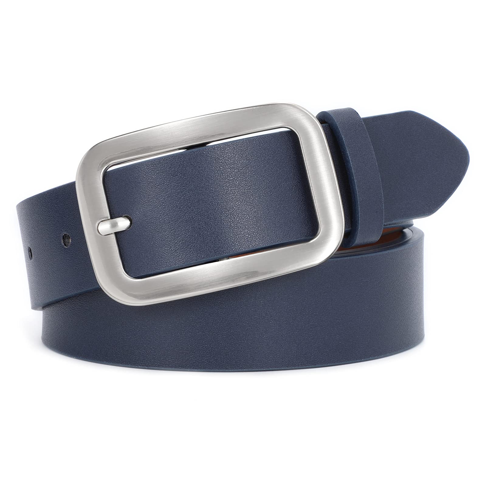 Women Leather Belts for Jeans Pants Fashion Dress Belt for Women with Solid Pin Buckle - JASGOOD OFFICIAL