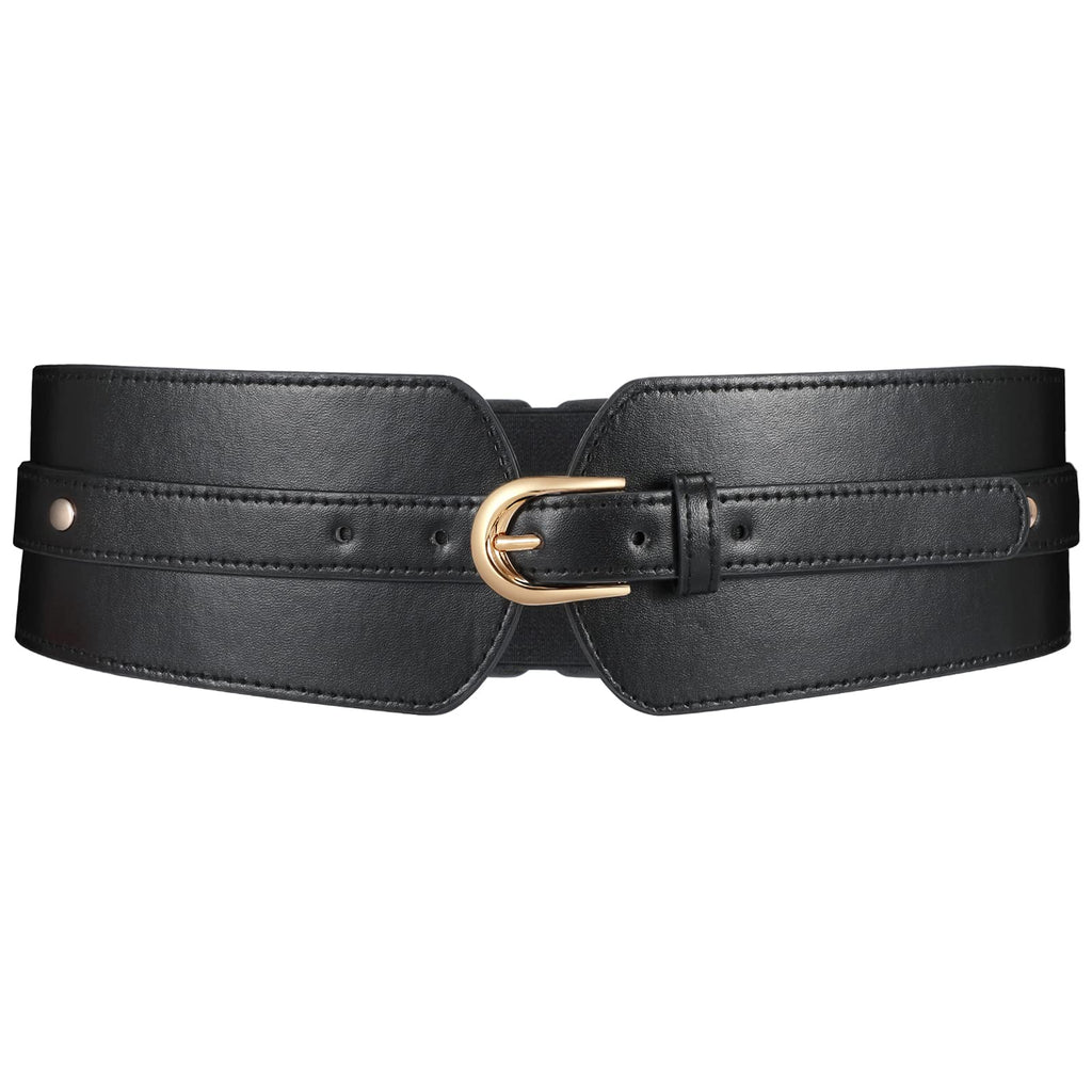 Women Dress Waist Belt Stretchy Elastic Vintage Belts for Dress with Metal Buckle Waistband Cosplay