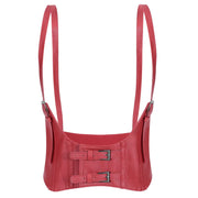 Women Fashion Faux Leather Waist Belt Steampunk Underbust Corset for Halloween Dress