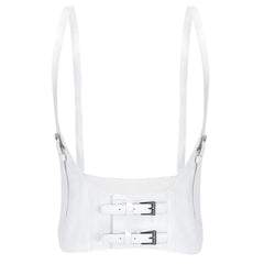 Women Fashion Faux Leather Waist Belt Steampunk Underbust Corset for Halloween Dress