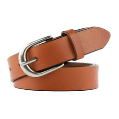 Women Leather Belt for Jeans Pants Plus Size Western Design Belt Alloy Buckle 