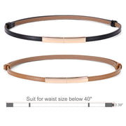Women’s Skinny Leather Belt Adjustable Slim Waist Belt with Gold Alloy Buckle for Dress By JASGOOD 